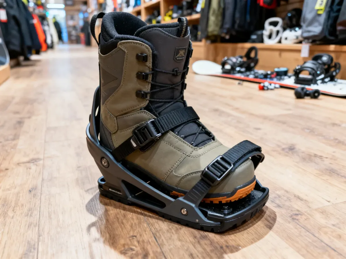 But snowboardowy prawidłowo dopasowany w wiązaniu